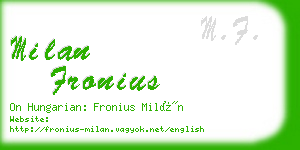 milan fronius business card